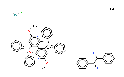 CAS No. 478308-91-7, Dichloro[(R)-(+)-2,2',6,6'-tetramethoxy-4,4'-bis(diphenylphosphino)-3,3'-bipyridine][(1R,2R)-(+)-1,2-diphenylethylenediamine]ruthenium(II)