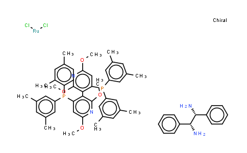 CAS No. 478308-93-9, Dichloro[(R)-(+)-2,2',6,6'-tetramethoxy-4,4'-bis(di(3,5-xylyl)phosphino)-3,3'-bipyridine][(1R,2R)-(+)-1,2-diphenylethylenediamine]ruthenium(II)