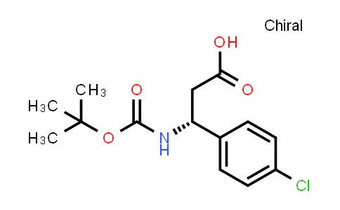 CAS No. 479064-93-2, (R)-3-((tert-Butoxycarbonyl)amino)-3-(4-chlorophenyl)propanoic acid