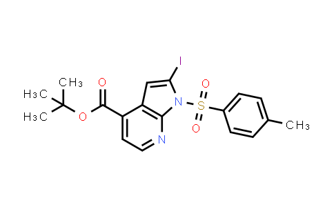 CAS No. 479552-64-2, 1H-Pyrrolo[2,3-b]pyridine-4-carboxylic acid, 2-iodo-1-[(4-methylphenyl)sulfonyl]-, 1,1-dimethylethyl ester