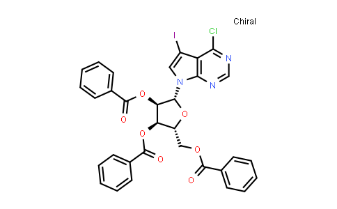 MC556223 | 480439-89-2 | (2R,3R,4R,5R)-2-((benzoyloxy)methyl)-5-(4-chloro-5-iodo-7H-pyrrolo[2,3-d]pyrimidin-7-yl)tetrahydrofuran-3,4-diyl dibenzoate
