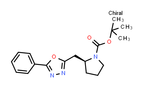 CAS No. 483314-82-5, (S)-tert-butyl 2-((5-phenyl-1,3,4-oxadiazol-2-yl)methyl)pyrrolidine-1-carboxylate