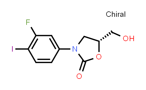 CAS No. 487041-08-7, (R)-3-(3-Fluoro-4-iodophenyl)-5-(hydroxymethyl)oxazolidin-2-one