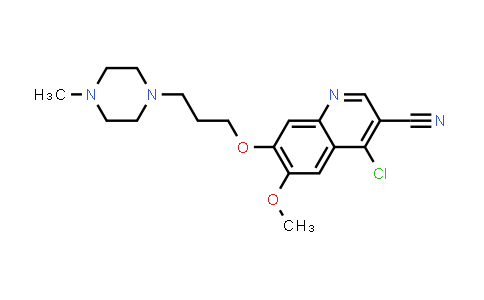 CAS No. 492444-39-0, 3-Quinolinecarbonitrile, 4-chloro-6-methoxy-7-[3-(4-methyl-1-piperazinyl)propoxy]-