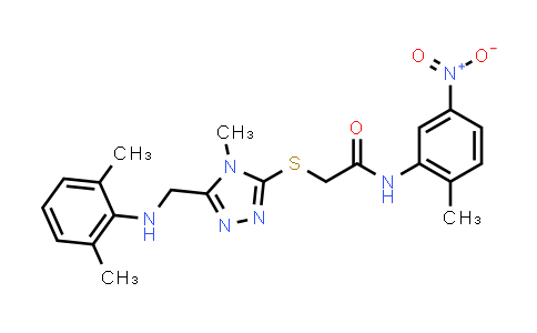 493003-81-9 | 2-((5-(((2,6-Dimethylphenyl)amino)methyl)-4-methyl-4H-1,2,4-triazol-3-yl)thio)-N-(2-methyl-5-nitrophenyl)acetamide