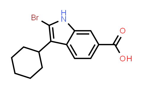 CAS No. 494799-76-7, 2-Bromo-3-cyclohexyl-1H-indole-6-carboxylic acid