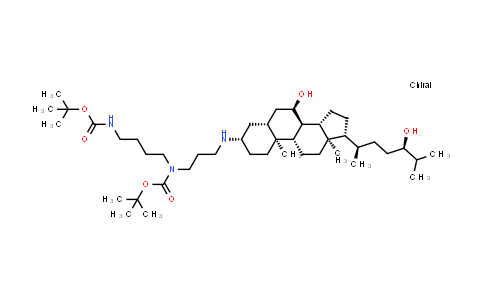 MC556926 | 500224-96-4 | Carbamic acid, [3-[[(3β,5α,7α,24R)-7,24-dihydroxycholestan-3-yl]amino]propyl][4-[[(1,1-dimethylethoxy)carbonyl]amino]butyl]-, 1,1-dimethylethyl ester