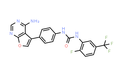 CAS No. 501693-48-7, 4-Amino-5-[4-[[[[2-fluoro-5-(trifluoromethyl)phenyl]amino]carbonyl]amino]phenyl]furo[2,3-d]pyrimidine