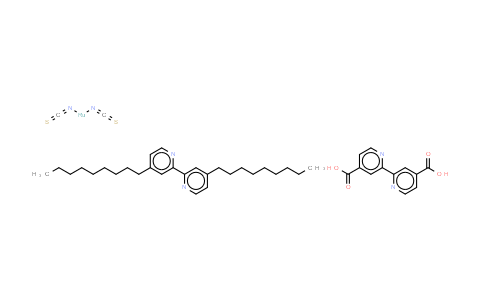 CAS No. 502693-09-6, Bis(isothiocyanato)(2,2'-bipyridyl-4,4'-dicarboxylato)(4,4'-dinonyl-2,2'-bipyridyl)ruthenium(II)