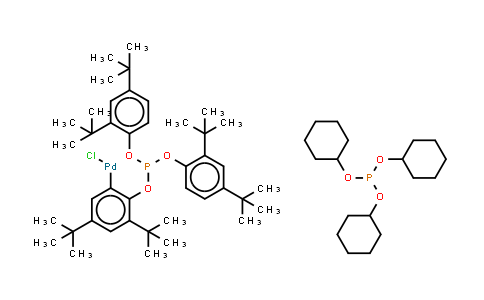 CAS No. 502964-53-6, Chloro(η2-P,C-tris(2,4-di-tert-butylphenyl)phosphite)(tricyclohexylphosphine)palladium(II)