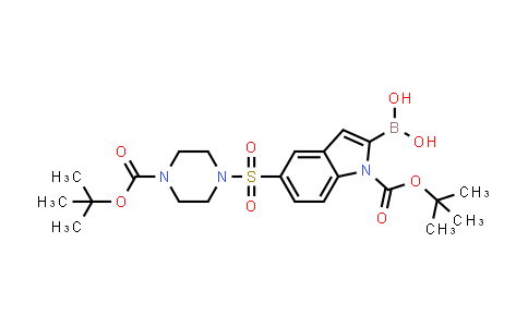 CAS No. 503045-77-0, 1H-Indole-1-carboxylic acid, 2-borono-5-[[4-[(1,1-dimethylethoxy)carbonyl]-1-piperazinyl]sulfonyl]-, 1-(1,1-dimethylethyl) ester (9CI)