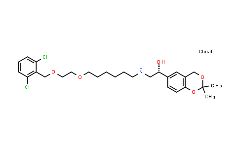CAS No. 503068-37-9, (1R)-2-[[6-[2-[(2,6-Dichlorobenzyl)oxy]ethoxy]hexyl]amino]-1-(2,2-dimethyl-4H-1,3-benzodioxin-6-yl)ethanol