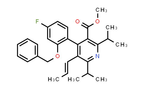 DY557120 | 503559-76-0 | (E)-methyl 4-(2-(benzyloxy)-4-fluorophenyl)-2,6-diisopropyl-5-(prop-1-enyl)nicotinate