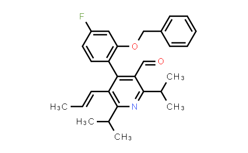 CAS No. 503559-80-6, 4-[4-Fluoro-2-(phenylmethoxy)phenyl]-2,6-bis(1-methylethyl)-5-(1-propen-1-yl)-3-pyridinecarboxaldehyde