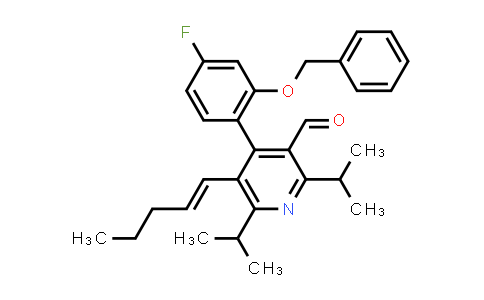 CAS No. 503559-82-8, 3-Pyridinecarboxaldehyde, 4-[4-fluoro-2-(phenylmethoxy)phenyl]-2,6-bis(1-methylethyl)-5-(1-penten-1-yl)-