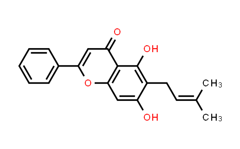 CAS No. 50678-91-6, 4H-1-Benzopyran-4-one, 5,7-dihydroxy-6-(3-methyl-2-buten-1-yl)-2-phenyl-