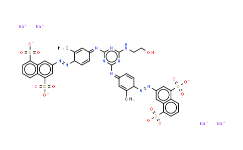 CAS No. 50925-42-3, 3,3'-6-(2-hydroxyethyl)amino-1,3,5-triazine-2,4-diylbisimino(2-methyl-4,1-phenylene)azobisnaphthalene-1,5-disulp honate (sodium salt)