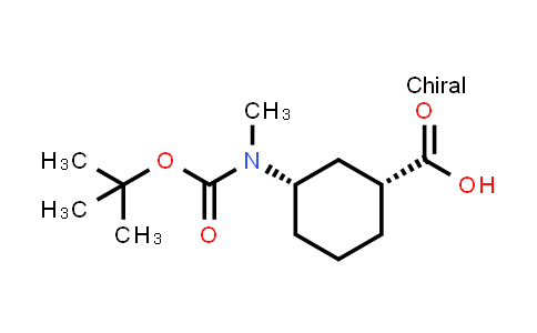 CAS No. 511547-46-9, (1R,3S)-3-{[(tert-Butoxy)carbonyl](methyl)amino}cyclohexane-1-carboxylic acid