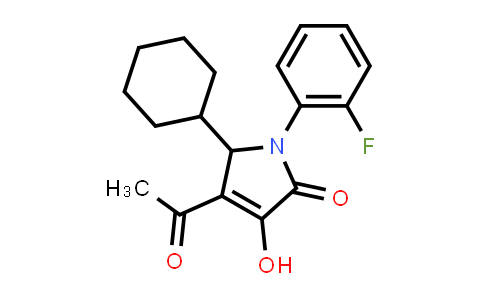 CAS No. 512176-99-7, 2H-Pyrrol-2-one, 4-acetyl-5-cyclohexyl-1-(2-fluorophenyl)-1,5-dihydro-3-hydroxy-
