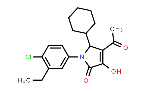 CAS No. 512177-29-6, 2H-Pyrrol-2-one, 4-acetyl-1-(4-chloro-3-ethylphenyl)-5-cyclohexyl-1,5-dihydro-3-hydroxy-