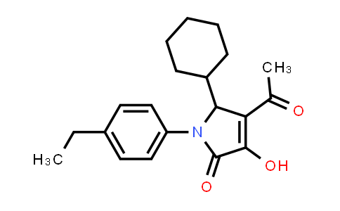 CAS No. 512177-36-5, 2H-Pyrrol-2-one, 4-acetyl-5-cyclohexyl-1-(4-ethylphenyl)-1,5-dihydro-3-hydroxy-