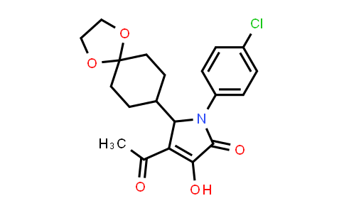 CAS No. 512177-95-6, 2H-Pyrrol-2-one, 4-acetyl-1-(4-chlorophenyl)-5-(1,4-dioxaspiro[4.5]dec-8-yl)-1,5-dihydro-3-hydroxy-