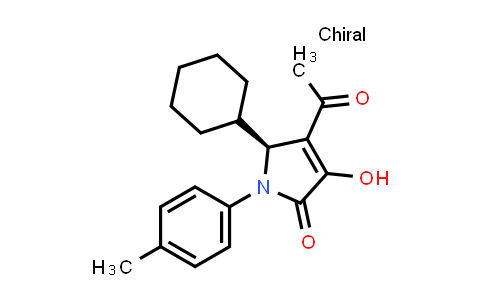 CAS No. 512178-16-4, 2H-Pyrrol-2-one, 4-acetyl-5-cyclohexyl-1,5-dihydro-3-hydroxy-1-(4-methylphenyl)-, (5S)-