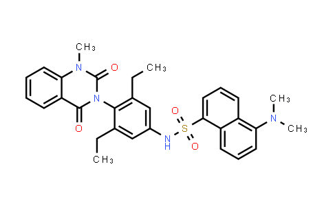 CAS No. 519183-48-3, N-[4-(1,4-Dihydro-1-methyl-2,4-dioxo-3(2H)-quinazolinyl)-3,5-diethylphenyl]-5-(dimethylamino)-1-naphthalenesulfonamide