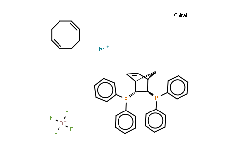CAS No. 521272-85-5, (2R,3R)-(-)-2,3-二(二苯基膦基)二环[2.2.1]庚-5-烯(1,5-环辛二烯)铑(I)四氟硼酸