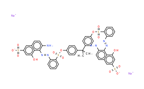 CAS No. 52333-30-9, 5,5'-(1-methylethylidene)bis(4,1-phenyleneoxysulphonyl-2,1-phenyleneazo)bis6-amino-4-hydroxynaphthalene-2-sulphonate (sodium salt)