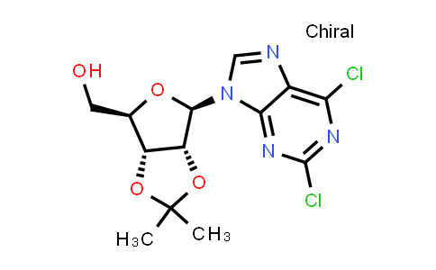 CAS No. 52678-40-7, ((3aR,4R,6R,6aR)-6-(2,6-Dichloro-9H-purin-9-yl)-2,2-dimethyltetrahydrofuro[3,4-d][1,3]dioxol-4-yl)methanol