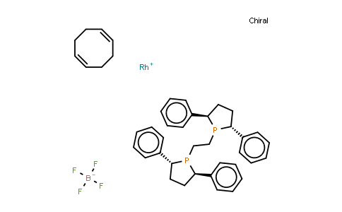 CAS No. 528565-84-6, 1,2-Bis[(2R,5R)-2,5-diphenylphospholano]ethane(1,5-cyclooctadiene)rhodium(I) tetrafluoroborate