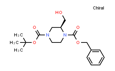 CAS No. 529516-61-8, 1-Benzyl 4-(tert-butyl) (S)-2-(hydroxymethyl)piperazine-1,4-dicarboxylate