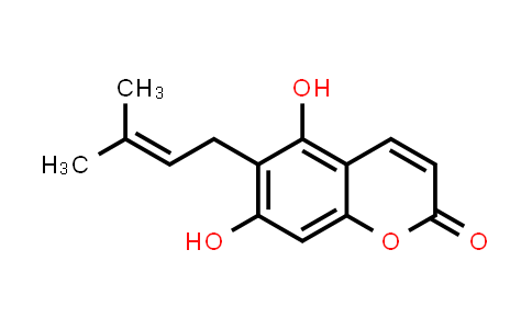 CAS No. 53017-20-2, 5,7-Dihydroxy-6-(3-methylbut-2-en-1-yl)-2H-chromen-2-one