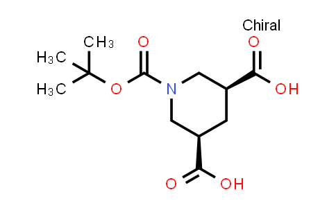 CAS No. 534572-17-3, (3R,5S)-1-[(tert-Butoxy)carbonyl]piperidine-3,5-dicarboxylic acid