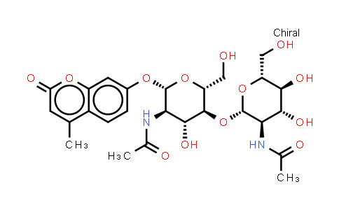 CAS No. 53643-12-2, 4-Methylumbelliferyl N,N-diacetyl-β-D-chitobioside