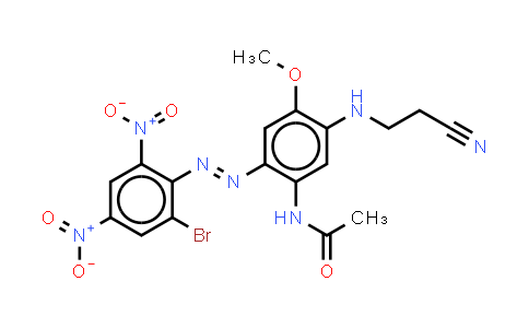 CAS No. 53950-33-7, N-2-(2-Bromo-4,6-dinitrophenyl)azo-5-(2-cyanoethyl)amino-4-methoxyphenylacetamide