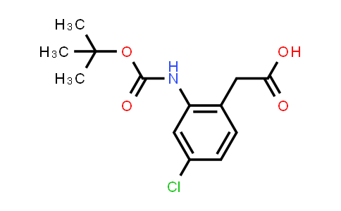 CAS No. 53994-85-7, 2-(2-((tert-butoxycarbonyl)amino)-4-chlorophenyl)acetic acid
