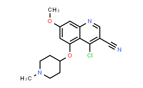 CAS No. 541505-14-0, 3-Quinolinecarbonitrile, 4-chloro-7-methoxy-5-[(1-methyl-4-piperidinyl)oxy]-