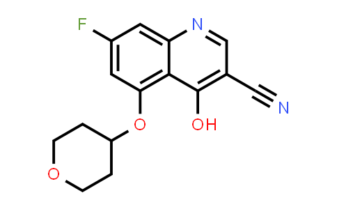 CAS No. 541505-15-1, 3-Quinolinecarbonitrile, 7-fluoro-4-hydroxy-5-[(tetrahydro-2H-pyran-4-yl)oxy]-