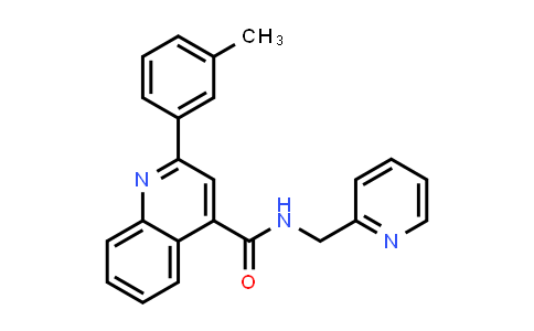 CAS No. 543686-07-3, 4-Quinolinecarboxamide, 2-(3-methylphenyl)-N-(2-pyridinylmethyl)-
