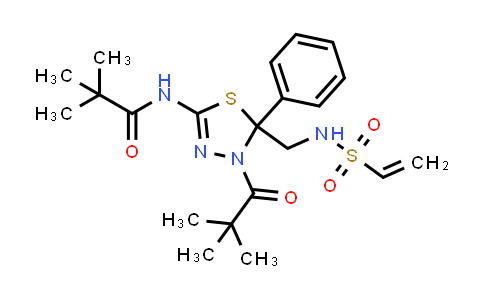 CAS No. 546111-92-6, N-(5-phenyl-4-pivaloyl-5-(vinylsulfonamidomethyl)-4,5-dihydro-1,3,4-thiadiazol-2-yl)pivalamide