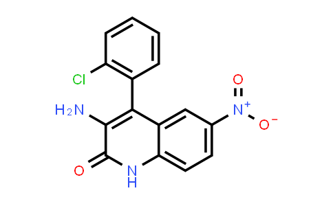 CAS No. 55198-89-5, 3-Amino-4-(2-chlorophenyl)-6-nitroquinolin-2(1H)-one