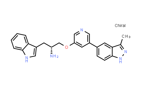 CAS No. 552326-17-7, (R)-1-(1H-Indol-3-yl)-3-((5-(3-methyl-1H-indazol-5-yl)pyridin-3-yl)oxy)propan-2-amine