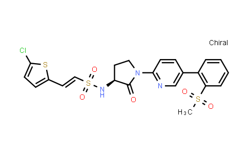 CAS No. 553650-52-5, Ethenesulfonamide, 2-(5-chloro-2-thienyl)-N-[(3S)-1-[5-[2-(methylsulfonyl)phenyl]-2-pyridinyl]-2-oxo-3-pyrrolidinyl]-, (1E)-