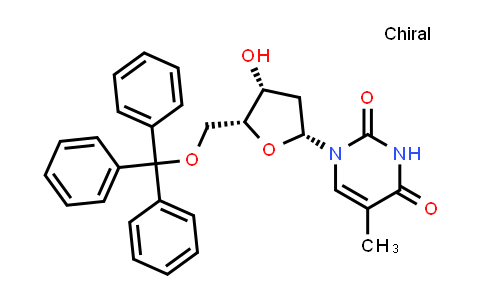 CAS No. 55612-11-8, 1-((2R,4R,5R)-4-Hydroxy-5-((trityloxy)methyl)tetrahydrofuran-2-yl)-5-methylpyrimidine-2,4(1H,3H)-dione