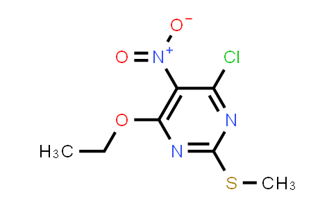 CAS No. 56032-34-9, 4-Chloro-6-ethoxy-2-(methylthio)-5-nitropyrimidine