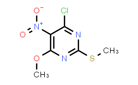 CAS No. 56032-35-0, 4-Chloro-6-methoxy-2-(methylthio)-5-nitropyrimidine