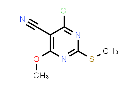 CAS No. 56035-75-7, 4-Chloro-6-methoxy-2-(methylthio)pyrimidine-5-carbonitrile