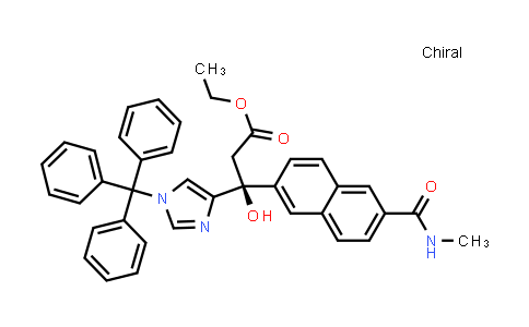 CAS No. 566200-78-0, Ethyl (3S)-3-hydroxy-3-[6-[(methylamino)carbonyl]-2-naphthyl]-3-(1-trityl-1H-imidazol-4-yl)propanoate